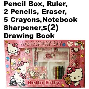 Hello Kitty Stationery Set - 15" X 8.5" - 13 Items - Pictures show the edges